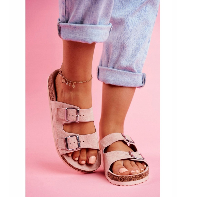 EVE Pantofole Da Donna In Sughero Con Fermagli Rosa Si Senor 4