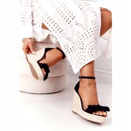 Sandali con zeppa neri con nero intrecciato Go For It 4