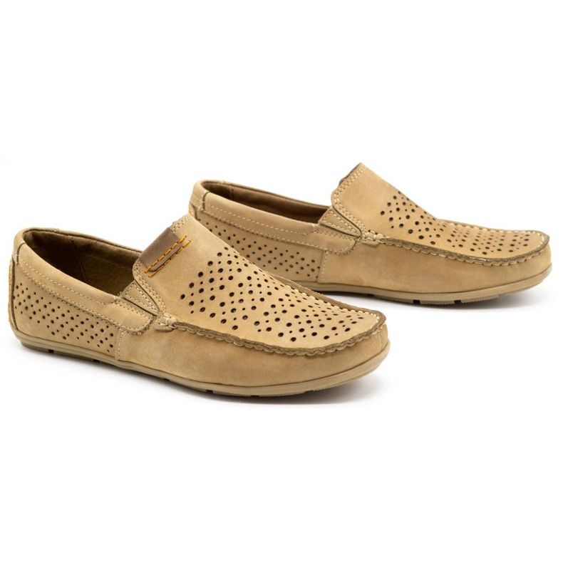 Olivier Scarpe da uomo mocassino 906 per l'estate beige 1