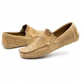 Olivier Scarpe da uomo mocassino 906 per l'estate beige 3