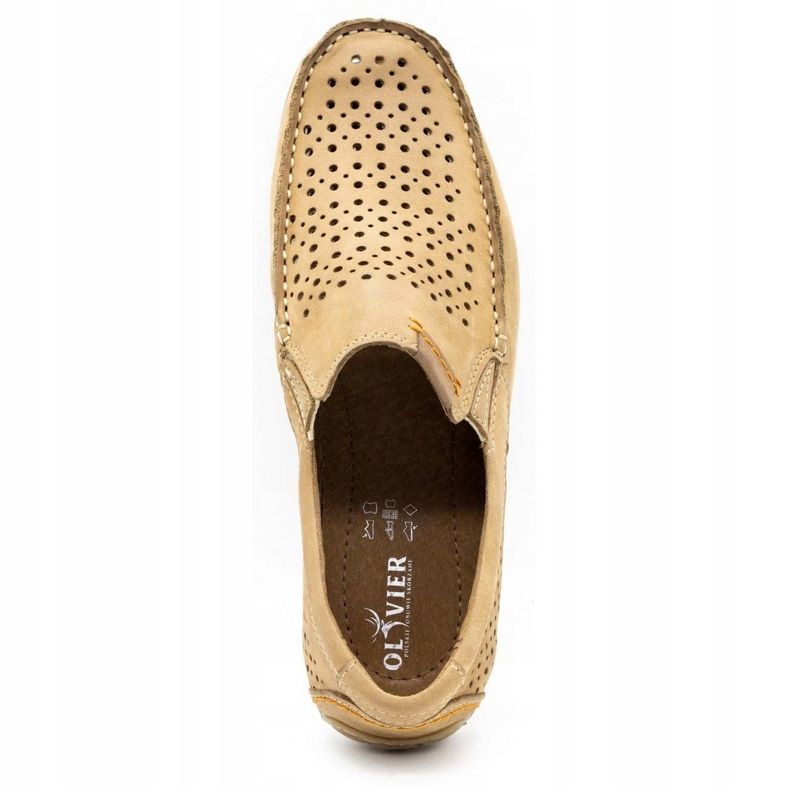 Olivier Scarpe da uomo mocassino 906 per l'estate beige 4
