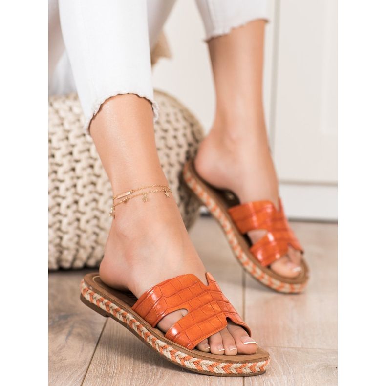 SHELOVET Pantofole casual arancioni arancia 1
