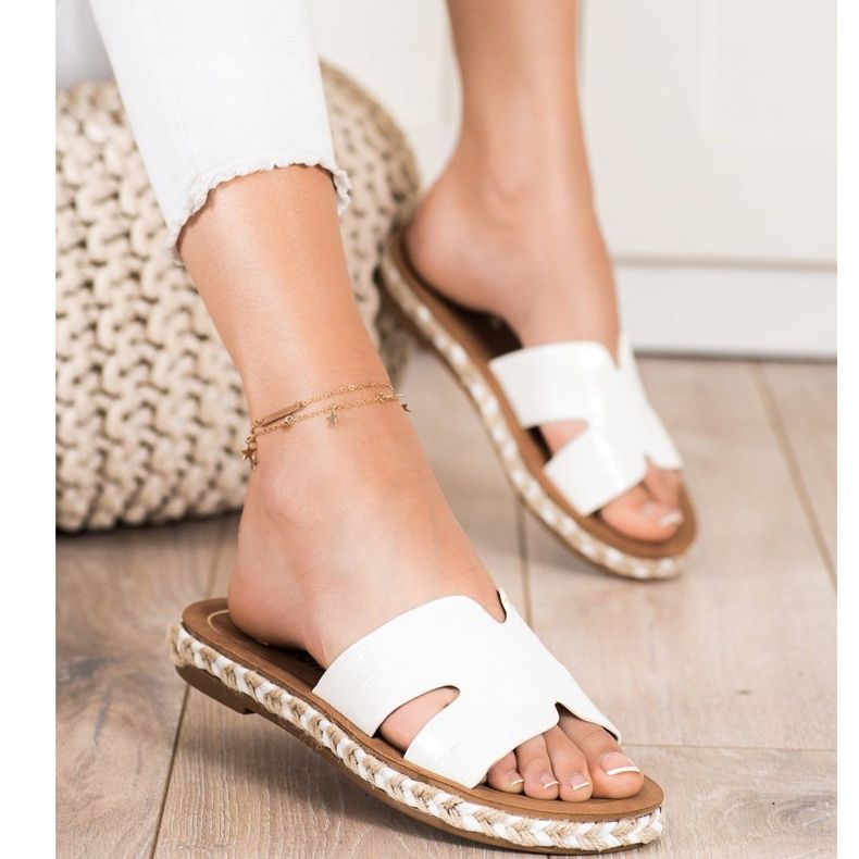 SHELOVET Pantofole bianche casual bianca 1