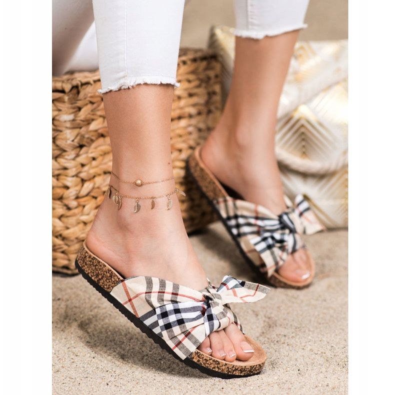 Bona Ciabatte Con Fiocco A Scacchi multicolore 1