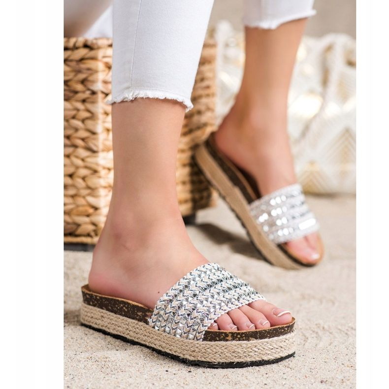 Groto Gogo Pantofole Argento Con Borchie grigio 1