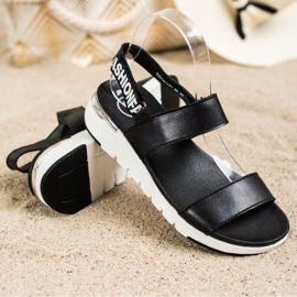 Filippo Sandali In Pelle Con Velcro nero 1