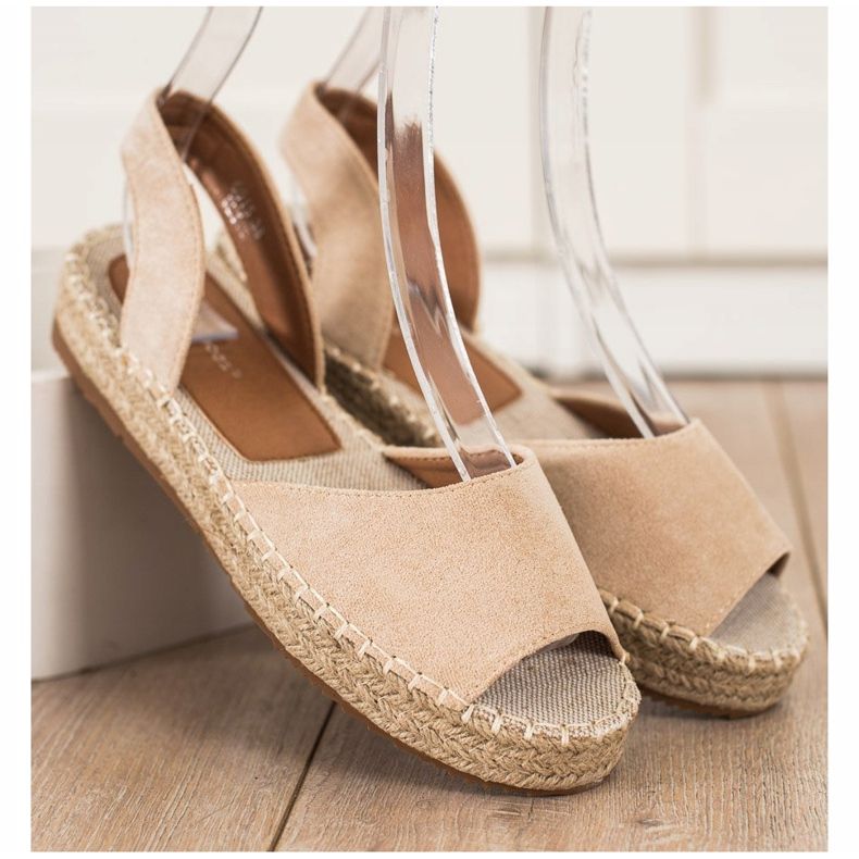 Ideal Shoes Espadrillas senza lacci beige 1