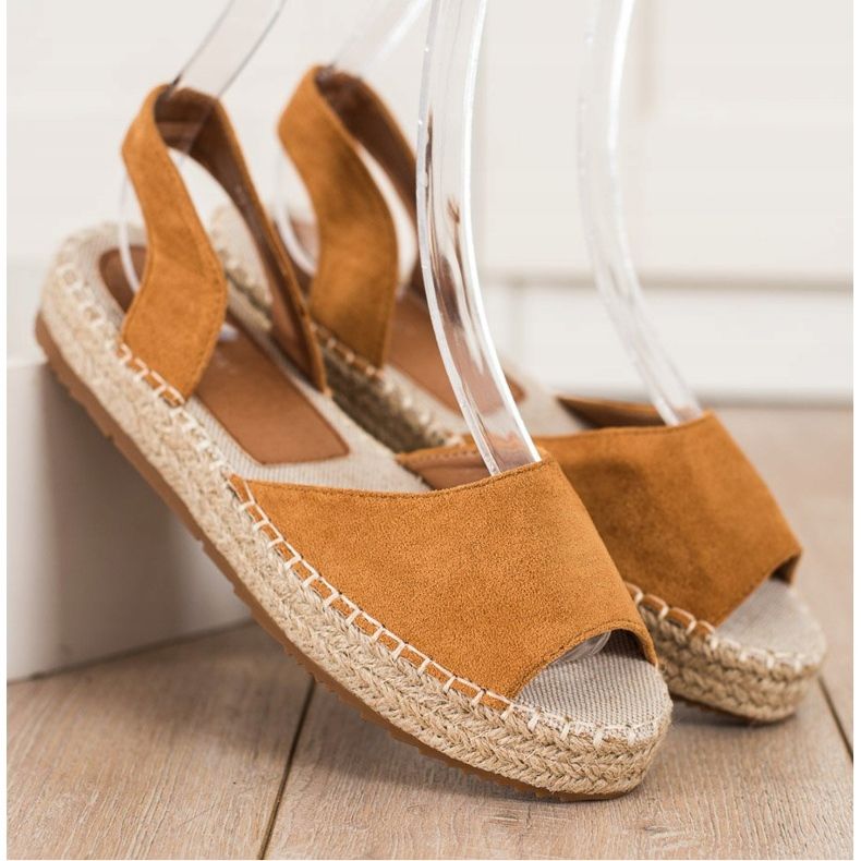 Ideal Shoes Espadrillas senza lacci marrone 1