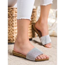 Bona Pantofole Eleganti Con Cubic Zirconia argento 1