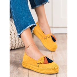 Coura Espadrillas In Camoscio Con Frange giallo 1