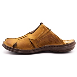 Polbut Ciabatte da uomo in pelle 312 rosse multicolore arancia 1