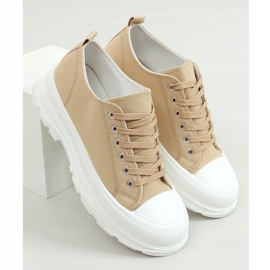 Sneakers donna beige LA122 Kaki cachi 1