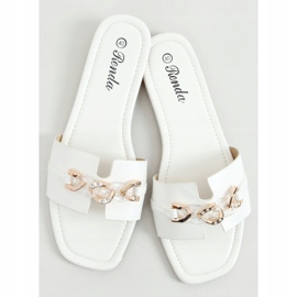 Pantofole con catena decorativa bianco 35-230 Bianco 1