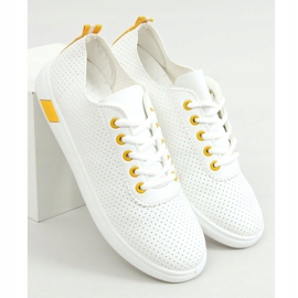 Sneakers donna bianche e gialle LA42 Yellow bianco giallo 1