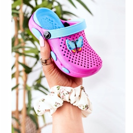 Pantofole in schiuma per bambini Kroks Fucsia Olivia blu rosa 1