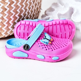 Pantofole in schiuma per bambini Kroks Fucsia Olivia blu rosa 2