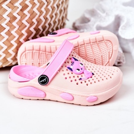 Pantofole rosa per bambini Crocs rosa Olivia 1