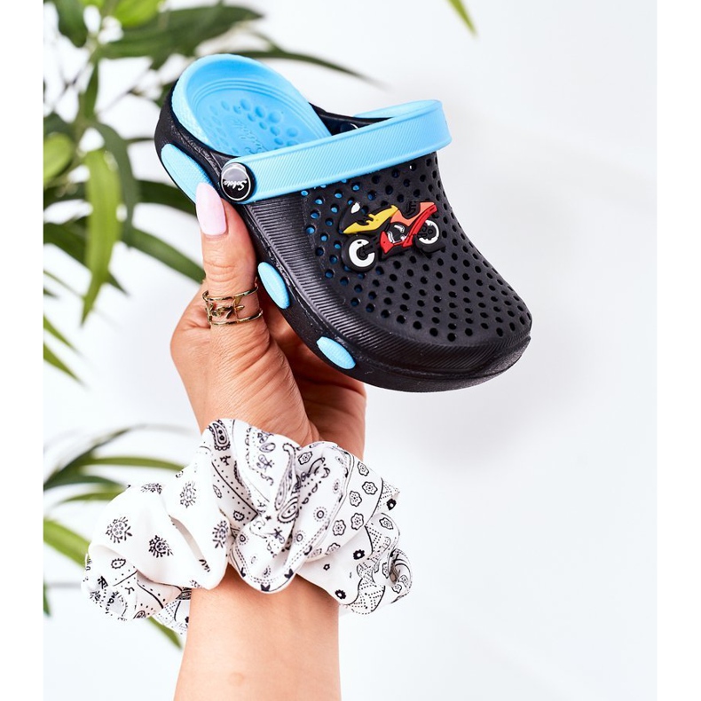 Pantofole in schiuma per bambini Kroks Nero-Blu Oliver 2