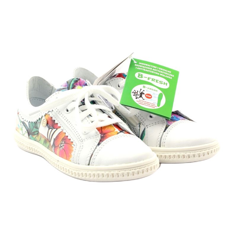 Scarpe da bambina fiori Bartek 15524 bianca viola arancia verde 4