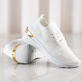 SHELOVET Comode scarpe da ginnastica slip-on bianca 1