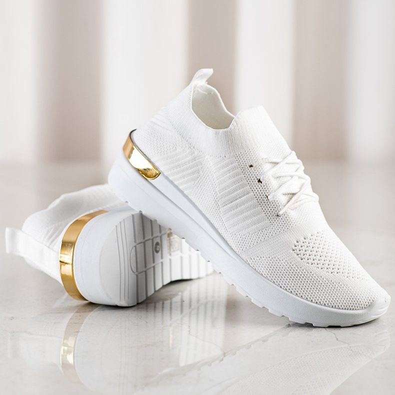 SHELOVET Comode scarpe da ginnastica slip-on bianco 1