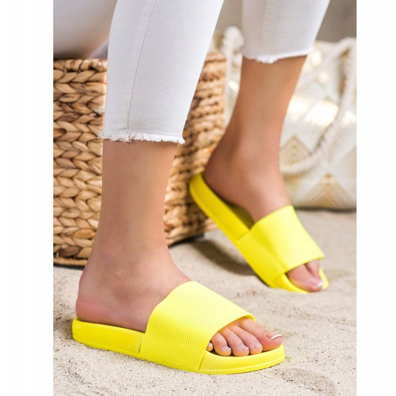 SHELOVET Pantofole al neon giallo 1