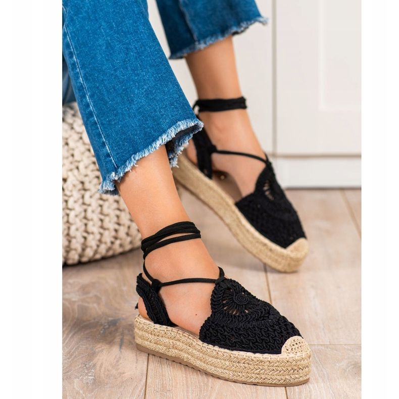 Seastar Espadrillas legate sulla piattaforma nero 1