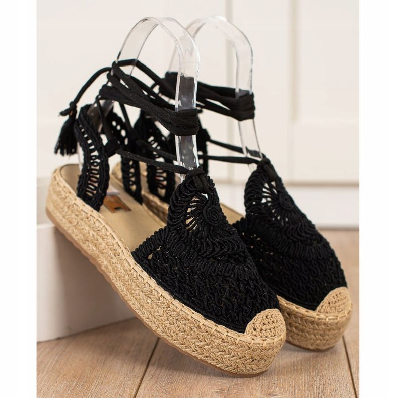 Seastar Espadrillas legate sulla piattaforma nero 2