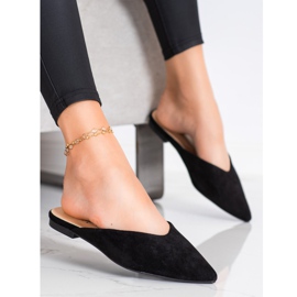 Seastar Pantofole in pelle scamosciata Spitz nero 2