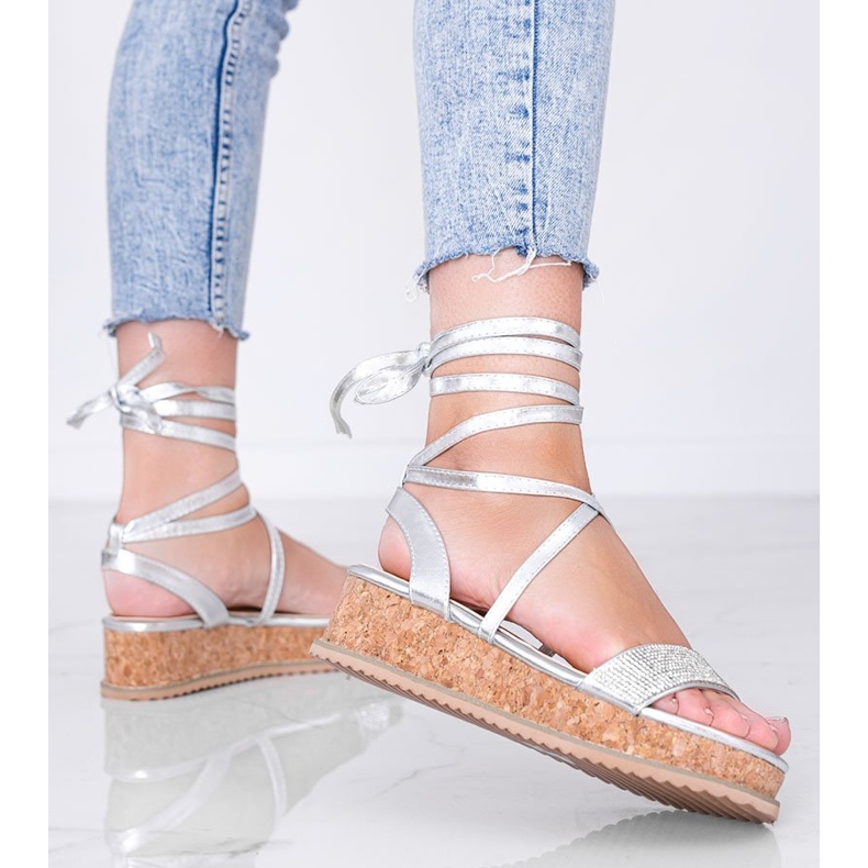 Sandali argento legati con zirconi Ves d'argento 1