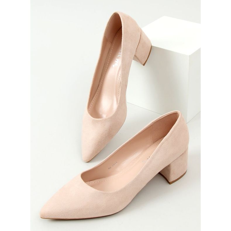 Scarpe con tacco basso beige LL81 Beige 1