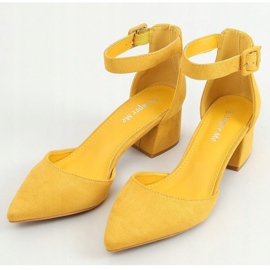 Décolleté con tacco largo miele LL76 Yellow giallo 1
