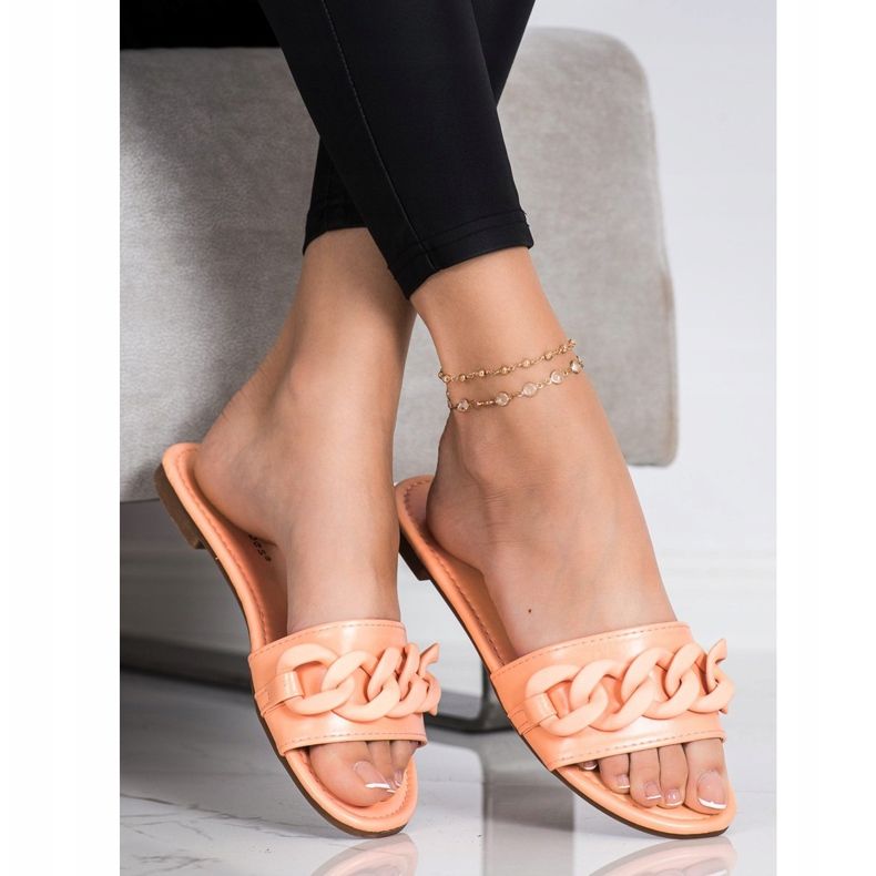 Ideal Shoes Pantofole arancioni alla moda arancia 1