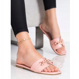 Renda Pantofole Eleganti Con Ornamento rosa 1