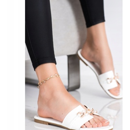 Renda Pantofole Eleganti Con Ornamento bianco 1