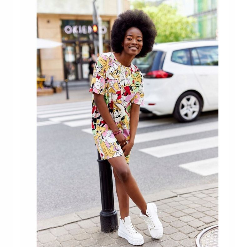 Sneakers alte da donna su piattaforma bianca Manhattan bianco 2