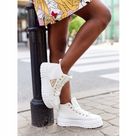 Sneakers alte da donna su piattaforma bianca Manhattan bianco 1