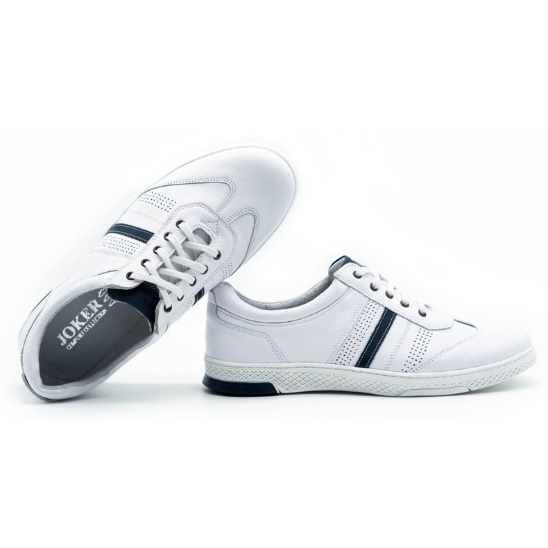 Joker Scarpe casual da uomo in pelle 521/2 bianche bianca 1