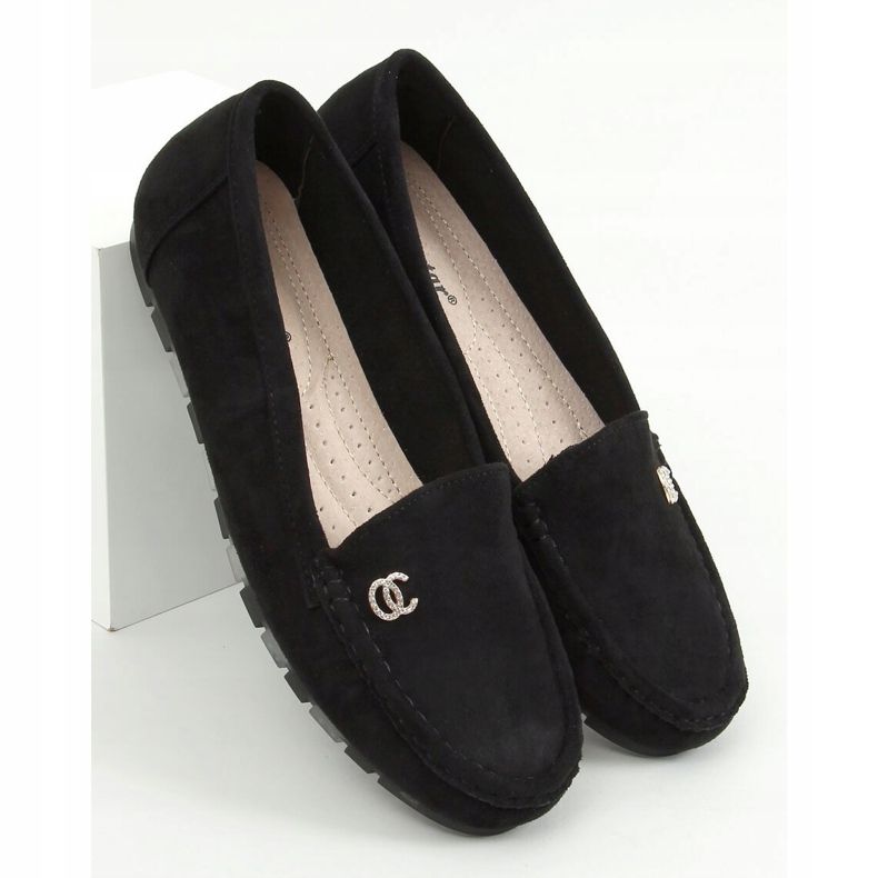 Nero Mocassini neri da donna GS14P Black 1