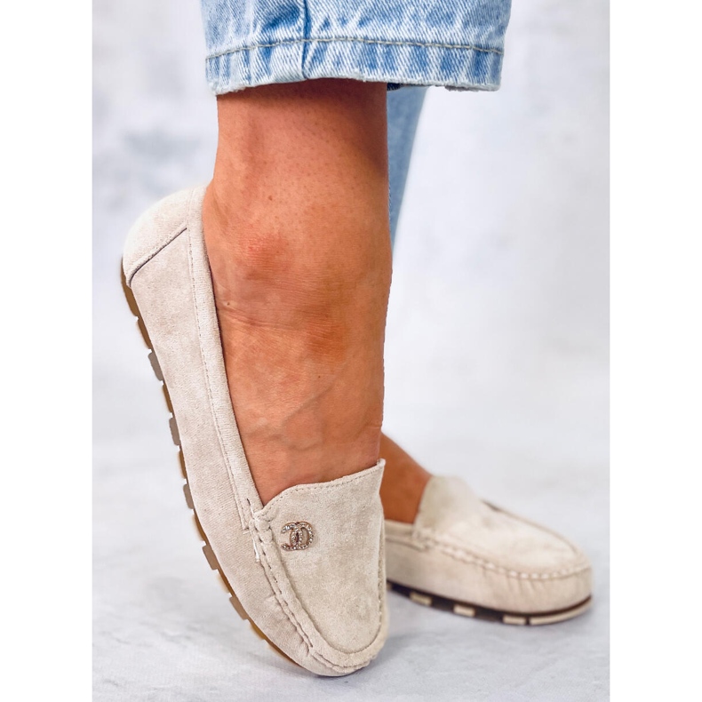 Mocassini da donna beige chiaro GS14P Beige 1