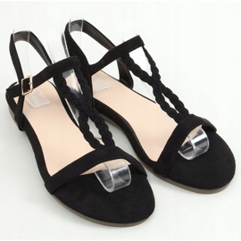 Sandali in camoscio nero Z5721 Nero 1