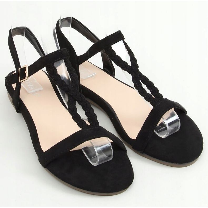 Sandali in camoscio nero Z5721 Nero 1