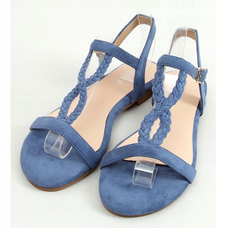 Z5721 Sandali blu in camoscio blu cowboy 1