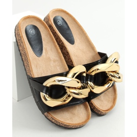 Pantofole nere con catena spessa nere CK201 Black nero 1