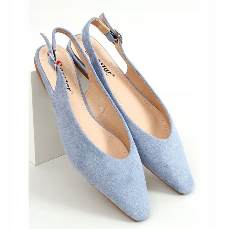 Ballerine con tacco aperto blu SD01P Denim Blue 1
