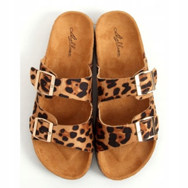 MS10005 Pantofole in sughero con motivo leopardato marrone 1