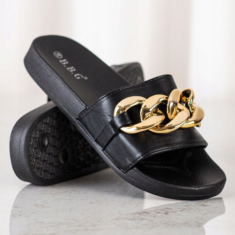 SHELOVET Pantofole Nere Con Ornamento nero 1