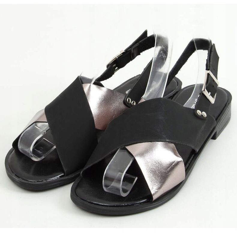 Sandali da donna neri S060117 Nero d'argento 1