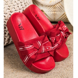 SHELOVET Pantofole Alla Moda Con Fiocco rosso 1