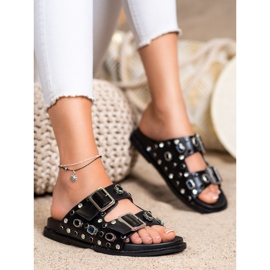 Seastar Pantofole Alla Moda Con Cristalli nero 1